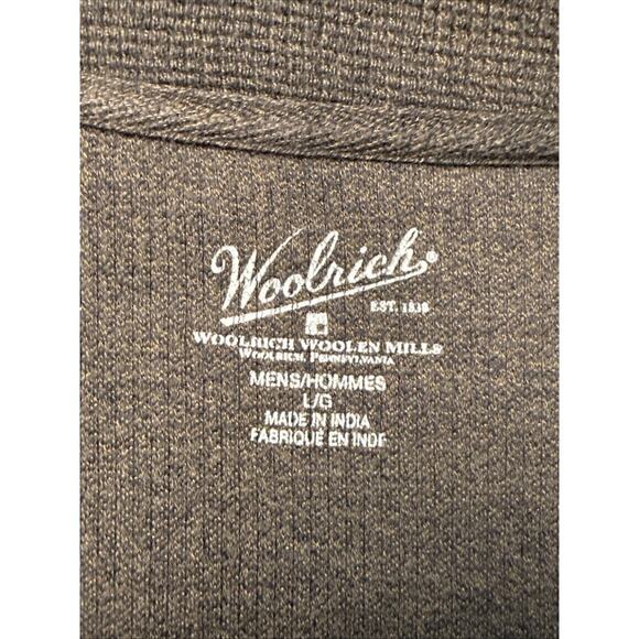 Woolrich Woolen Mills Brown Long Sleeve Cotton Quarter Zip Pullover Men's Large - Picture 3 of 4